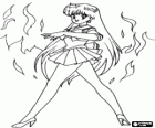 Rei Hino o Rea Hino si trasforma in Sailor Mars, la guerriera della fiamma e della passione