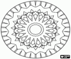 Mandala circolare con stella o sole