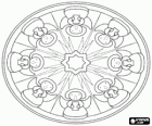 Mandala decorativi con angeli che canti natalizi