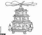 La piramide di Natale è una tradizione in Germania e Repubblica ceca. Un piccolo carosello di legno con l'elica che ruota a causa del calore delle candele, decorata con temi natalizi