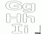 Lettere G, H e I dell'alfabeto bolla