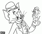 Tom e Jerry molto eleganti con bombetta e cravatta a farfalla