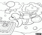 Pinguino che vola con un jetpack in un gioco di Club Penguin