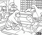 Pinguini che praticare arti marziali in Club Penguin