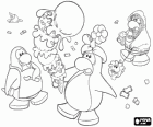 Il pinguino signora con un grande cono gelato. Club Penguin