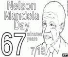 Giornata Internazionale della Nelson Mandela, il 18 luglio. Nelson Mandela ha combattuto per la giustizia sociale per 67 anni, si inizia con 67 minuti