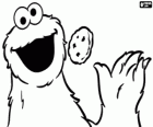 Il Cookie Monster è mangiare un biscotto