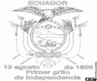 Giorno dell'indipendenza di Ecuador. In commemorazione del primo grido d'Indipendenza, 10 Agosto 1809