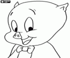 Porky Pig, un personaggio dei cartoni animati a Tunes Loonely dalla Warner Bros