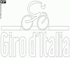 Logo del Giro d'Italia, competizione ciclistica lungo il percorso, che si svolge in tappe nell'arco di tre settimane in Italia