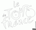 Logo dil Tour de France, Giro de Francia, la  prima e più famosa competizione ciclistica in tappe del mondo che si svolge durante le tre settimane in Francia