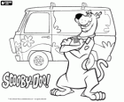 Scooby Doo fieri davanti al furgoncino hippy Volkswagen Combi Classic