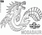Mosasaur. Invizimals Le creature ombra. Autentico mostro dil mare con le pinne potenti e forti mascelle