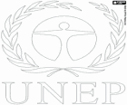 Logo UNEP, Programma delle Nazioni Unite per l'Ambiente. UNEP, acronimo in inglese