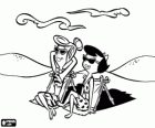 Wilma Flintstone e Betty Rubble prendere il sole sulla spiaggia