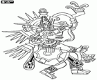 Quetzalcoatl, il dio azteco della vita, il serpente piumato. Disegno dal Borbone Codex