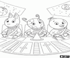 Gli astronauti Backyardigans Austin, Uniqua e Pablo cominciano le avventure in Mission to Mars