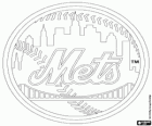 Logo New York Mets, squadra professionistica di baseball in Lega nazionale, East Division, Queens, New York, New York