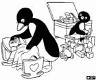 Pingu suonare mentre la madre si preoccupa per la sua sorellina Pinga