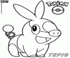 Tepig, questo maiale è il pokémon iniziale tipo fuoco da Teselia. Pokabu
