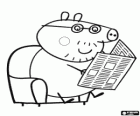 Papà maiale à la lettura del giornale. Il padre di Peppa Pig