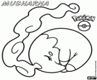 Musharna, pokémon psichico. Il fumo che esce da esso testa contiene sogni