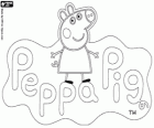 Una pagina da colorare con il logo di Peppa Pig, la più famosa porcellina