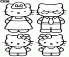 La famiglia di Hello Kitty, sua madre, suo padre e sua sorella gemella Mimmy