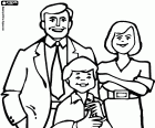 Una famiglia composta da un padre, una madre e un figlio
