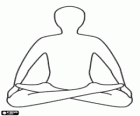 Persona meditando nella posizione del loto, Padmasana