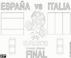 Spagna vs Italia. Finale Euro 2012. Stadio Olimpico di Kiev, in Ucraina, 1 luglio 2012