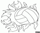 Pallone di pallavolo con fiamme