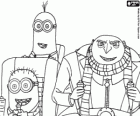 Gru ed i suoi servi minions ai comandi del veicolo spaziale