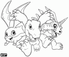 Digimon: Patamon, Agumon e Gabumon