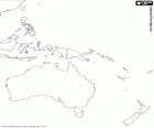 Mappa di Oceania. Continente formato da Australia e altre isole e arcipelaghi dell'Oceano Pacifico