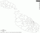 Mappa della Repubblica di Malta, isola nel Mar Mediterraneo a sud dell'Italia