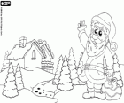 Santa Claus  in un paesaggio innevato
