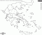 Mappa della Grecia, la Repubblica ellenica. Paese con le coste e le isole nel Mar Ionio e sul Mar Mediterraneo. Confina con la Bulgaria, Repubblica di Macedonia, Albania e Turchia