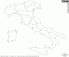Mappa dell'Italia, la Repubblica italiana. Paese, formato dalla penisola italiana, Sicilia e Sardegna, isole nel Mar Mediterraneo. Confina con Francia, Svizzera, Austria e Slovenia