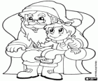 Babbo Natale con una bambina