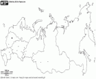 Mappa di Russia, Federazione Russa. Il più grande paese del mondo si trova in Europa e in Asia. La Russia ha coste degli oceani Pacifico e Artico e il Mar Baltico, Mar Nero e Mar Caspio