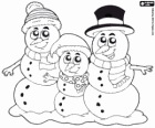 Famiglia di pupazzi di neve