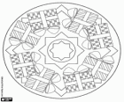 Mandala con le scatole dei regali di Natale