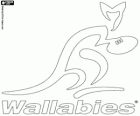 Logo della squadra nazionale di rugby di Australia, i wallabies. Emblema, il wallaby