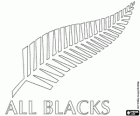 Logo della squadra nazionale di rugby della Nuova Zelanda, All Blacks. Emblema, la felce argentata