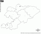 Mappa di Kirghizistan, la Repubblica del Kirghizistan. Capitale: Bishkek. Paese montuoso dell'Asia centrale