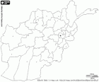 Mappa della Repubblica islamica dell'Afghanistan. Capitale: Kabul. Paese dell'Asia centrale senza sbocco al mare