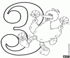 Numero 3 e Big Bird con tre palle