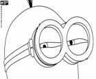 Gli occhi quasi chiusi di un minion