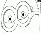 Occhi di minion con gli occhiali
